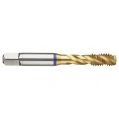 10-24 3B 3-Flute Cobalt Blue Ring Semi-Bottoming 40 degree Spiral Flute Tap-TiN - All Tool & Supply