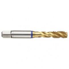 3/4-16 3B 4-Flute Cobalt Blue Ring Semi-Bottoming 40 degree Spiral Flute Tap-TiN - All Tool & Supply