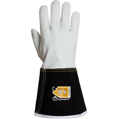 Extended gauntlet MIG Welding gloves with 360° cut protection and heat resistance up to 140° C / 284° F