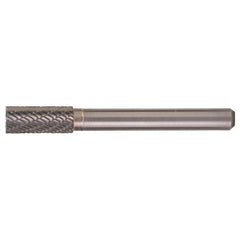 SB-1 Double Cut Solid Carbide Bur-Cylindrical with End Cut - Exact Industrial Supply