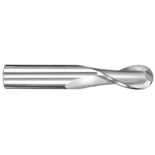 ‎3/64″ Dia. × 1/8″ Shank × 7/64″ DOC × 1-1/2″ OAL, Carbide Uncoated, Spiral , 2 Flute, 30° Helix, Ballnose End Mill