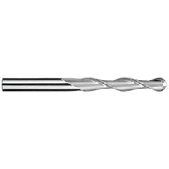 ‎1/8″ Dia. × 1/8″ Shank × 3/4″ DOC × 2-1/4″ OAL, Carbide Uncoated, Spiral , 2 Flute, 30° Helix, Ballnose End Mill