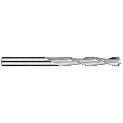 3/4″ Dia. × 3/4″ Shank × 3″ DOC × 6″ OAL, Carbide Uncoated, Spiral , 2 Flute, 30° Helix, Ballnose End Mill - Exact Industrial Supply