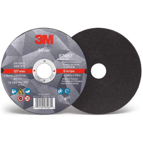 ‎3M Silver Depressed Center Grinding Wheel 87447 T27 Quick Change 6 × 1/4 × 5/8-11 - All Tool & Supply