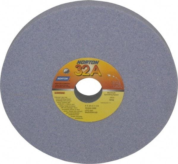 Norton - 8" Diam x 1-1/4" Hole x 3/4" Thick, I Hardness, 60 Grit Surface Grinding Wheel - Aluminum Oxide, Type 1, Medium Grade, 3,600 Max RPM, Vitrified Bond, No Recess - All Tool & Supply