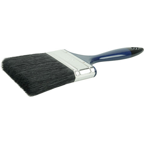 4″ Varnish Brush, Black China Bristle Fill, 3″ Trim Length, Blue Foam Handle - All Tool & Supply