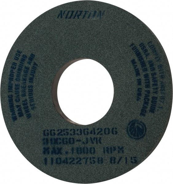 Norton - 14" Diam x 5" Hole x 1" Thick, J Hardness, 60 Grit Surface Grinding Wheel - Silicon Carbide, Type 1, Medium Grade, 1,800 Max RPM, Vitrified Bond, No Recess - All Tool & Supply