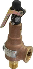 Midwest Control - 3/4" Inlet, 1" Outlet, ASME Safety Relief Valve - 135 Max psi, Bronze, 567 Cubic' per Min - All Tool & Supply