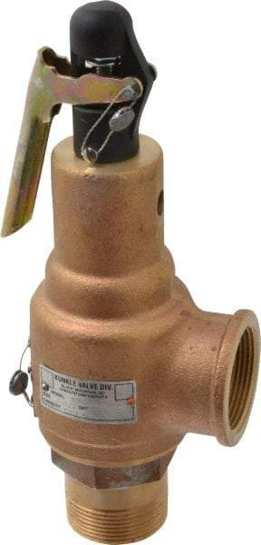 Midwest Control - 1-1/2" Inlet, 1-1/2" Outlet, ASME Safety Relief Valve - 125 Max psi, Bronze, 1,357 Cubic' per Min - All Tool & Supply