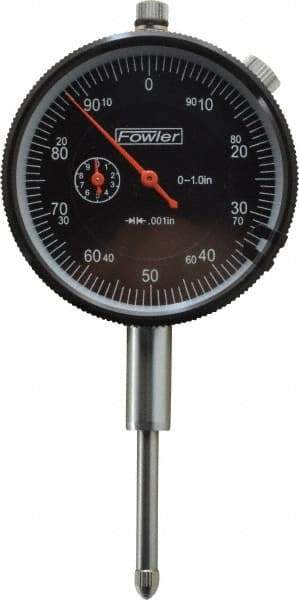 Fowler - 1" Range, 0-100 (Continuous), 0-50-0 (Balanced) Dial Reading, 0.001" Graduation Dial Drop Indicator - 2-1/4" Dial, 1mm Range per Revolution, Revolution Counter - All Tool & Supply