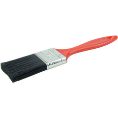 1-1/2″ Industrial Varnish Brush, Black Polyester, 2″ Trim Length, Red Plastic Handle - All Tool & Supply