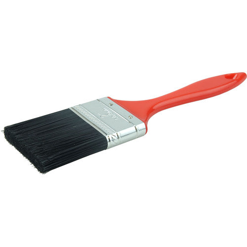 2″ Industrial Varnish Brush, Black Polyester, 2″ Trim Length, Red Plastic Handle - All Tool & Supply