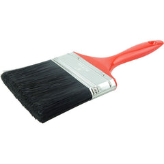 4″ Industrial Varnish Brush, Black Polyester, 2-3/4″ Trim Length, Red Plastic Handle - All Tool & Supply