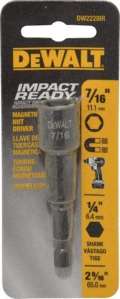 DeWALT - 7/16" Magnetic Nutsetter - 1/4" Hex Drive, 2-9/16" OAL - All Tool & Supply