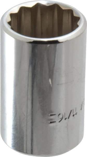 Blackhawk by Proto - 11/16", 1/2" Drive, Standard Hand Socket - 12 Points, 1-1/2" OAL, Chrome Finish - All Tool & Supply