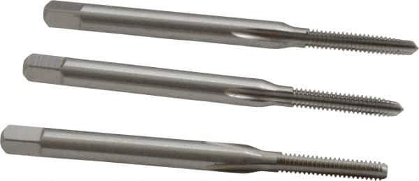 Cleveland - #3-48 UNC, 3 Flute, Bottoming, Plug & Taper, Bright Finish, High Speed Steel Tap Set - Right Hand Cut, 1-13/16" OAL, 1/2" Thread Length - All Tool & Supply