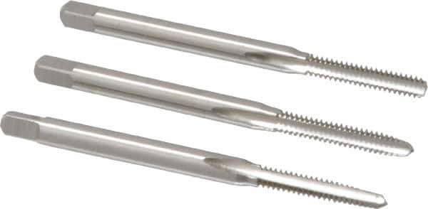 Cleveland - #4-40 UNC, 3 Flute, Bottoming, Plug & Taper, Bright Finish, High Speed Steel Tap Set - Right Hand Cut, 1-7/8" OAL, 0.31" Thread Length - All Tool & Supply