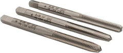 Cleveland - #8-36 UNF, 4 Flute, Bottoming, Plug & Taper, Bright Finish, High Speed Steel Tap Set - Right Hand Cut, 2-1/8" OAL, 0.38" Thread Length - All Tool & Supply