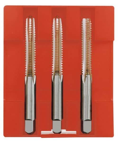 Cleveland - M20x2.50, 4 Flute, Bottoming, Plug & Taper, Bright Finish, High Speed Steel Tap Set - Right Hand Cut, 2" Thread Length, Series 1004 - All Tool & Supply