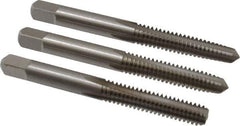 Cleveland - 1/4-20 UNC, 4 Flute, Bottoming, Plug & Taper, Bright Finish, High Speed Steel Tap Set - Right Hand Cut, 63.5mm OAL, 0.63" Thread Length - All Tool & Supply