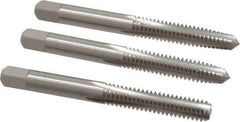 Cleveland - 1/4-20 UNC, 4 Flute, Bottoming, Plug & Taper, Bright Finish, High Speed Steel Tap Set - Right Hand Cut, 63.5mm OAL, 0.63" Thread Length - All Tool & Supply