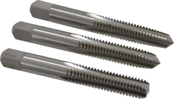 Cleveland - 3/8-16 UNC, 4 Flute, Bottoming, Plug & Taper, Bright Finish, High Speed Steel Tap Set - Right Hand Cut, 2.938" OAL, 3/4" Thread Length - All Tool & Supply