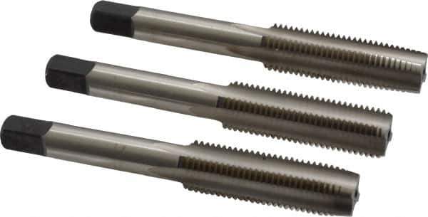 Cleveland - 7/16-20 UNF, 4 Flute, Bottoming, Plug & Taper, Bright Finish, High Speed Steel Tap Set - Right Hand Cut, 3-5/32" OAL, 0.88" Thread Length - All Tool & Supply