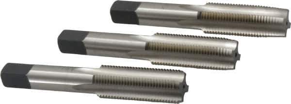 Cleveland - 11/16-16 UNF, 4 Flute, Bottoming, Plug & Taper, Bright Finish, High Speed Steel Tap Set - Right Hand Cut, 4.031" OAL, 1.09" Thread Length - All Tool & Supply