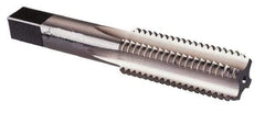 Made in USA - 1-3/16 - 16 UNS 6 Flute Bright Finish High Speed Steel Straight Flute Standard Hand Tap - Bottoming, Right Hand Thread, 4" OAL, H4 Limit, Oversize - Exact Industrial Supply