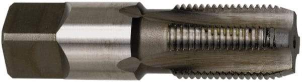 Cleveland - 3/4-14 NPTF Thread, 5 Flute Standard Pipe Tap - 3-1/4" OAL, 1-3/8" Thread Length, 29/32" Shank Diam, TiN Finish, High Speed Steel - Exact Industrial Supply