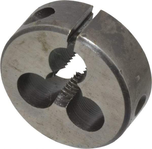 Cle-Line - 1/4-28 UNF Thread, 1" Outside Diam High Speed Steel Round Die - 3/8" Thick, Right Hand Thread, Adjustable - Exact Industrial Supply