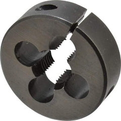 Cle-Line - 5/16-18 UNC Thread, 1-1/2" Outside Diam High Speed Steel Round Die - 1/2" Thick, Right Hand Thread, Adjustable - Exact Industrial Supply