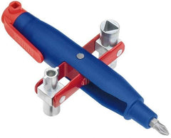 Knipex - 1 Piece Cabinet Key - 3 to 5mm Two-Way Key Bit Capacity, 5, 6, 8mm Square Capacity, 9mm Triangular Capacity - All Tool & Supply