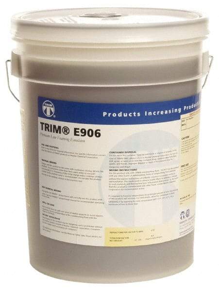 Master Fluid Solutions - Trim E906, 5 Gal Pail Cutting & Grinding Fluid - Water Soluble, For Gear Hobbing, Heavy-Duty Broaching, Machining, Surface/Pocket/Thread Milling - All Tool & Supply