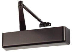 Falcon - Push & Pull Side Mount, Medium Duty Multi Size ADA Compliant Door Closer Full Cover Power Operated Damper - Nonhanded, Dark Bronze Finish - All Tool & Supply