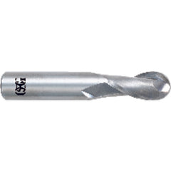 ‎1/32″ Dia. × 1/8″ Shank × 1/32″ DOC × 1-1/2″ OAL, Carbide Bright, 2 Flute, Round, Ballnose End Mill - All Tool & Supply