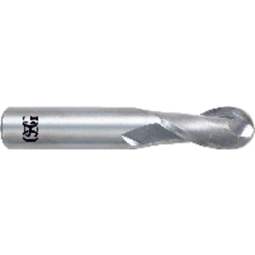 ‎1/8″ Dia. × 1/8″ Shank × 1/2″ DOC × 1-1/2″ OAL, Carbide Bright, 2 Flute, Round, Ballnose End Mill - All Tool & Supply