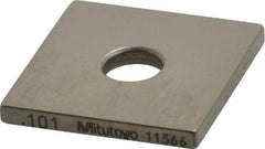 Mitutoyo - 0.101" Square Steel Gage Block - Accuracy Grade 0, Includes Certificate of Inspection - All Tool & Supply