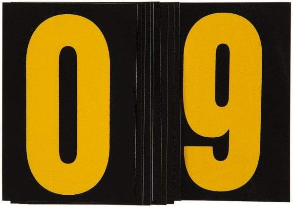 Made in USA - Letter Label - Legend: 0-9, English, Yellow & Black - All Tool & Supply