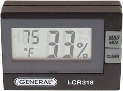 General - 14 to 140°F, 10 to 99% Humidity Range, Thermo-Hygrometer - 5% Relative Humidity Accuracy, 0.1% RH, 0.1° Temp Resolution - All Tool & Supply