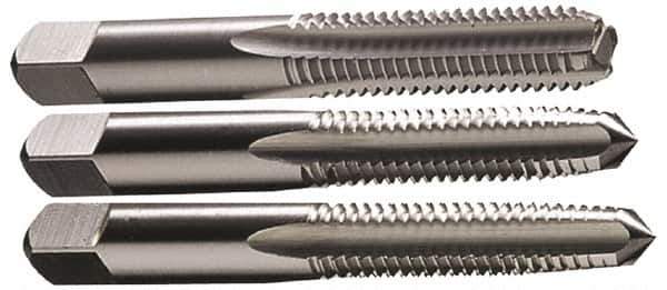 Hertel - #0-80 UNF, 2 Flute, Bottoming, Plug & Taper, Bright Finish, High Speed Steel Tap Set - 1-5/8" OAL, 2B/3B Class of Fit - All Tool & Supply