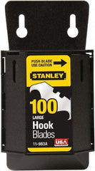 Stanley - 100 Piece High Carbon Steel Hook Blade - 48mm OAL, 1-7/8" Blade Length, 0.024" Blade Thickness - All Tool & Supply