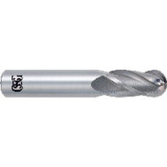 ‎3/32″ Dia. × 1/8″ Shank × 5/16″ DOC × 1-1/2″ OAL, Carbide Bright, 4 Flute, Round, Ballnose End Mill - All Tool & Supply