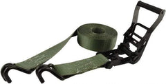 Erickson Manufacturing - 25' Long x 2" Wide, 10,000 Lb Basket Capacity, Polyester & Steel Web Sling - Green - All Tool & Supply