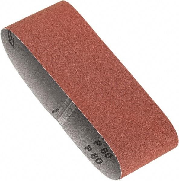 Porter-Cable - 4" Wide x 24" OAL, 80 Grit, Zirconia Alumina Abrasive Belt - Zirconia Alumina, Medium, Coated, X Weighted Cloth Backing, Dry - All Tool & Supply