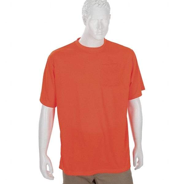 Ergodyne - Size L, Orange, High Visibility, Short Sleeve T-Pocket, - 1 Pocket, Polyester - All Tool & Supply