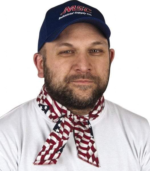 Ergodyne - Size Universal Cooling Headband - Cotton, Tie Closure, Blue, Red & White, Flag Pattern - All Tool & Supply