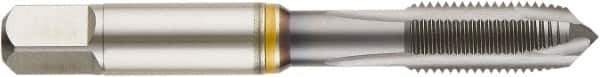 Guhring - 9/16-18 UNF, TiCN Finish, Cobalt Spiral Point Tap - Plug Chamfer, Right Hand Thread, 3.591" OAL, 0.866" Thread Length, 0.429" Shank Diam, 2B/3B Class of Fit, Series 4406 - Exact Industrial Supply