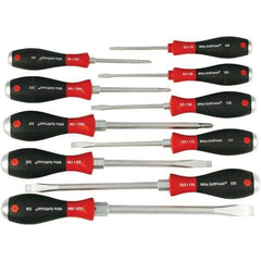 Wiha - 10 Piece Slotted & Phillips Screwdriver Set - Bit Sizes: Philips #1, #2 & #3, Comes in Box - All Tool & Supply