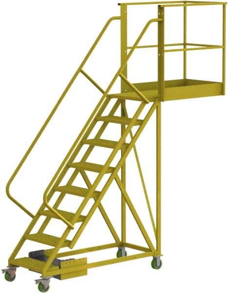 TRI-ARC - 122" 8 Step Configurable Cantilever Ladder - Unsupported, 300 Lb Capacity, 80" Platform Height, 30" Base Width x 109" Base Depth, Serrated - All Tool & Supply